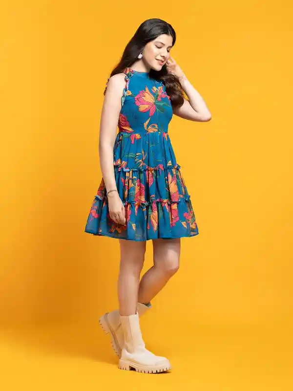 Floral Printed Fit & Flare Dress